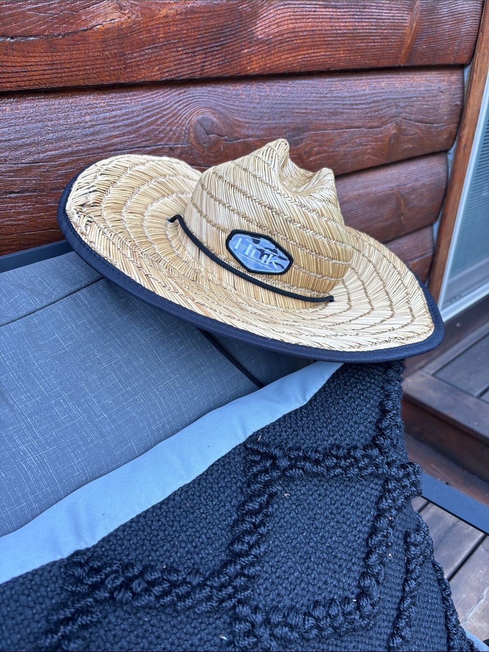 Huk Straw Western-Style Sun Hat in Natural with Black Trim